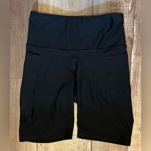 Old Navy Women’s High Waisted Powersoft Biker Bike Shorts 8” Black S Small B1
